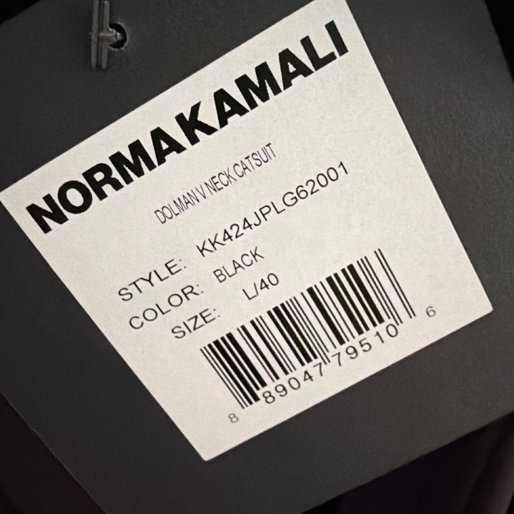 Norma‎ Kamali Dolman V Neck Catsuit Black Stretch Jersey Jumpsuit KK424JPLG62001 - Picture 5 of 14